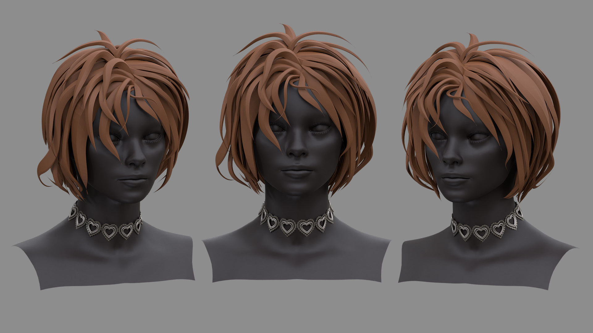 12 Hairstyle With Accessories 3D model_11