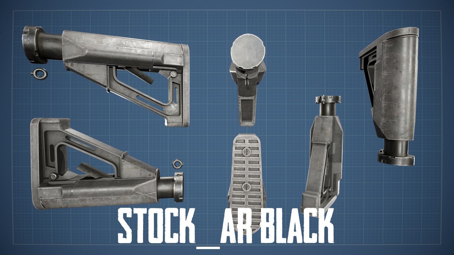 HK 416 Multi Asset Low-poly 3D model_45