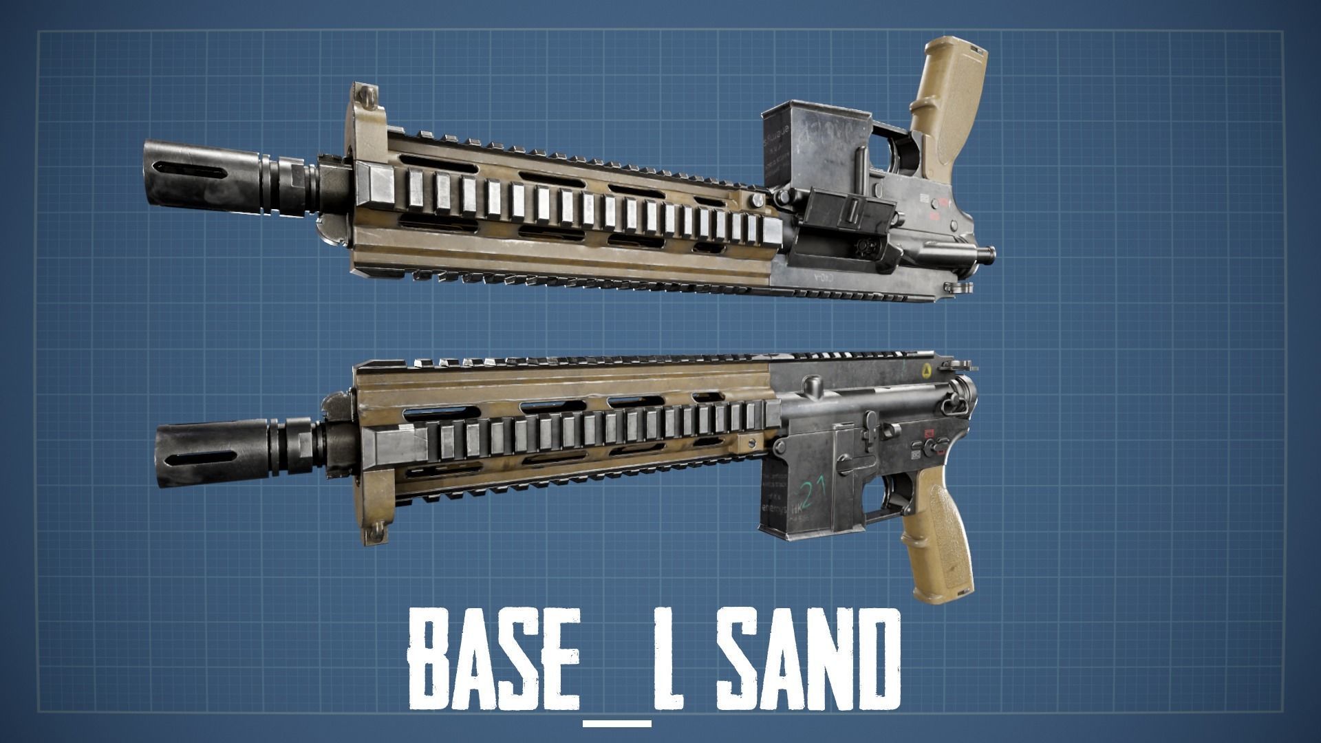 HK 416 Multi Asset Low-poly 3D model_30