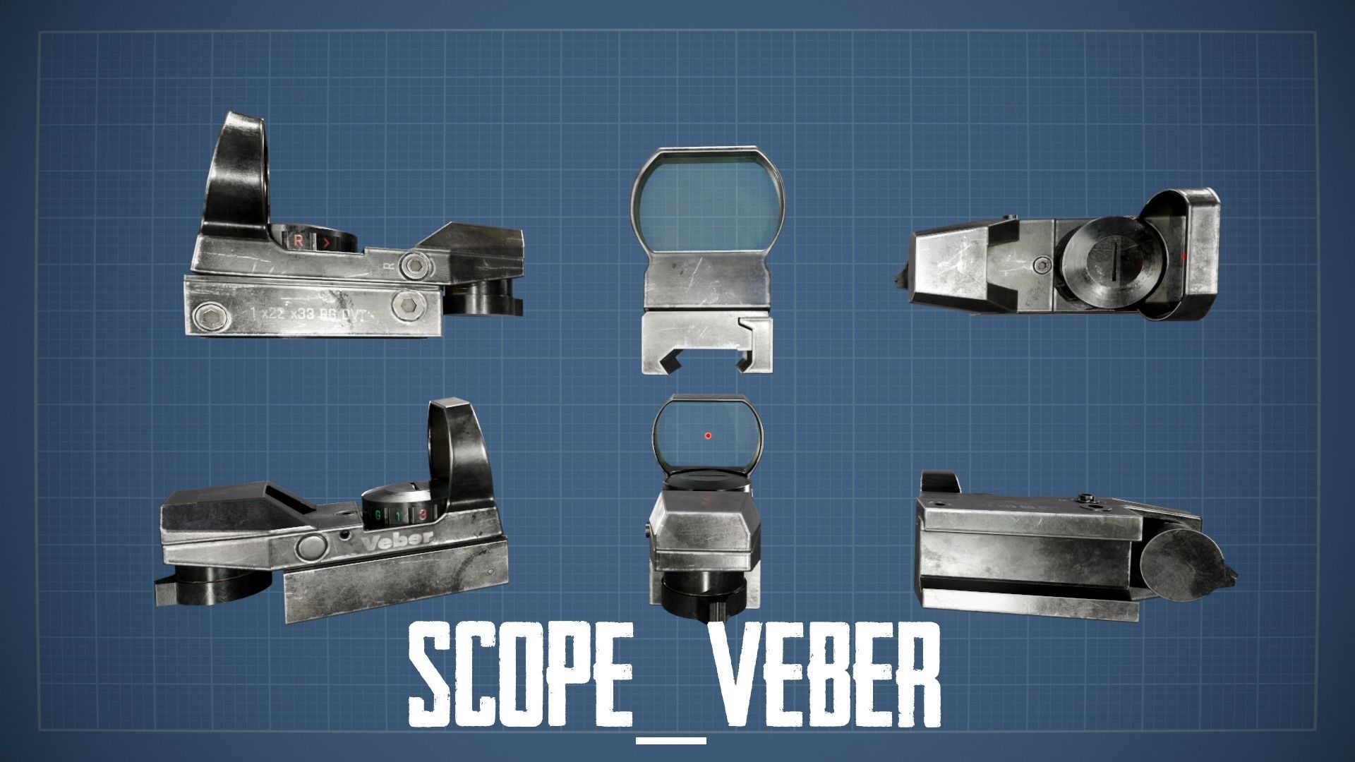 HK 416 Multi Asset Low-poly 3D model_37