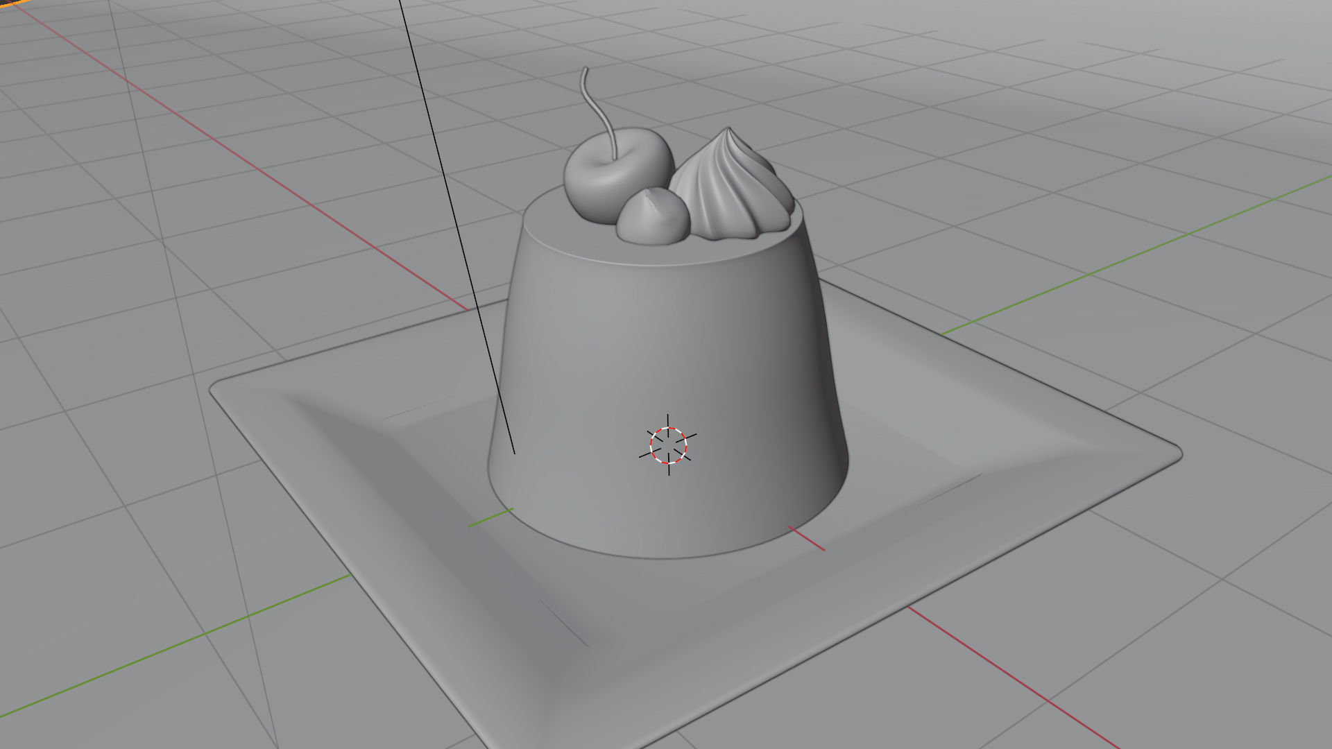 3D Cherry Caramel Cream Pudding Egg Putting Low-poly 3D model_5