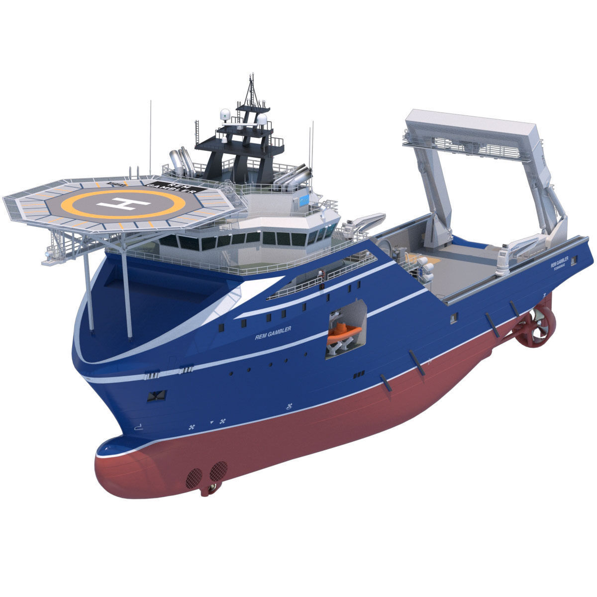 Anchor Handling Tug Rem Gambler 3D model_2