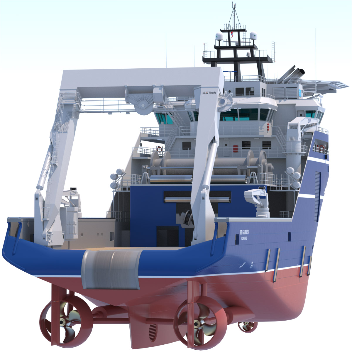 Anchor Handling Tug Rem Gambler 3d Model Max Obj 3ds Fbx