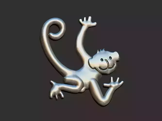 Monkey Pendant 3D print model