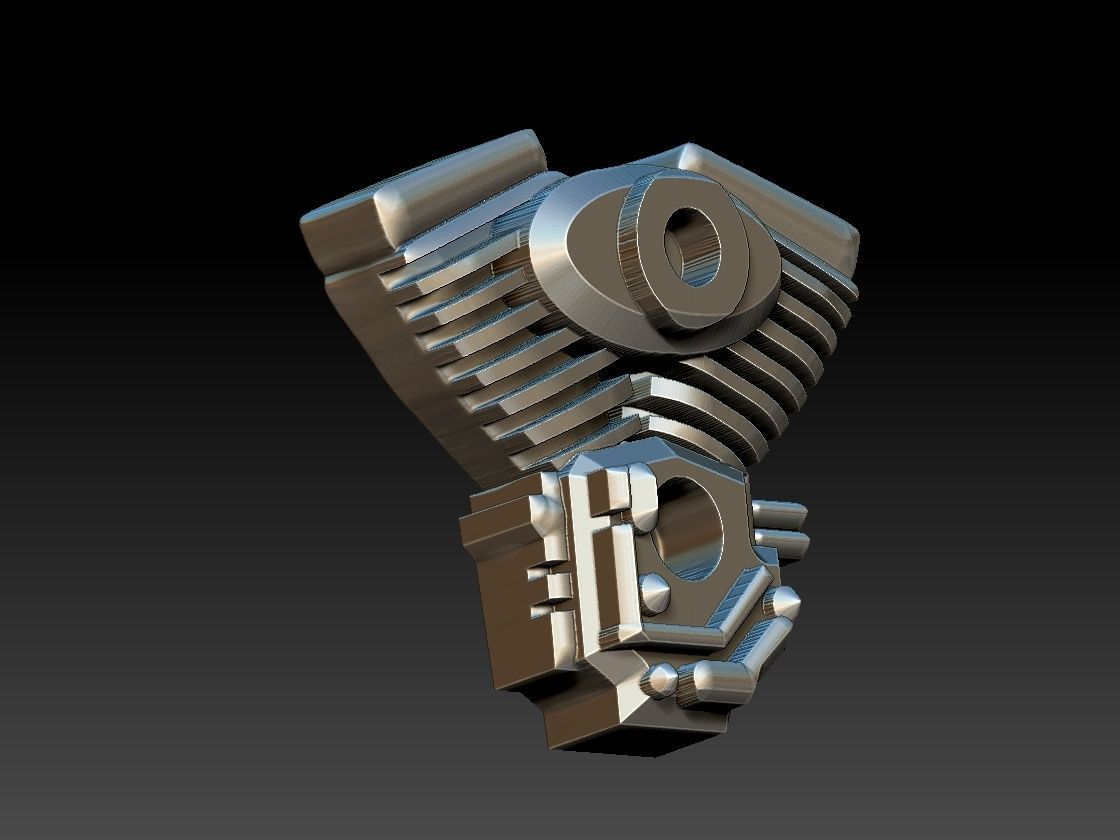 Motor Harley 3D print model_1