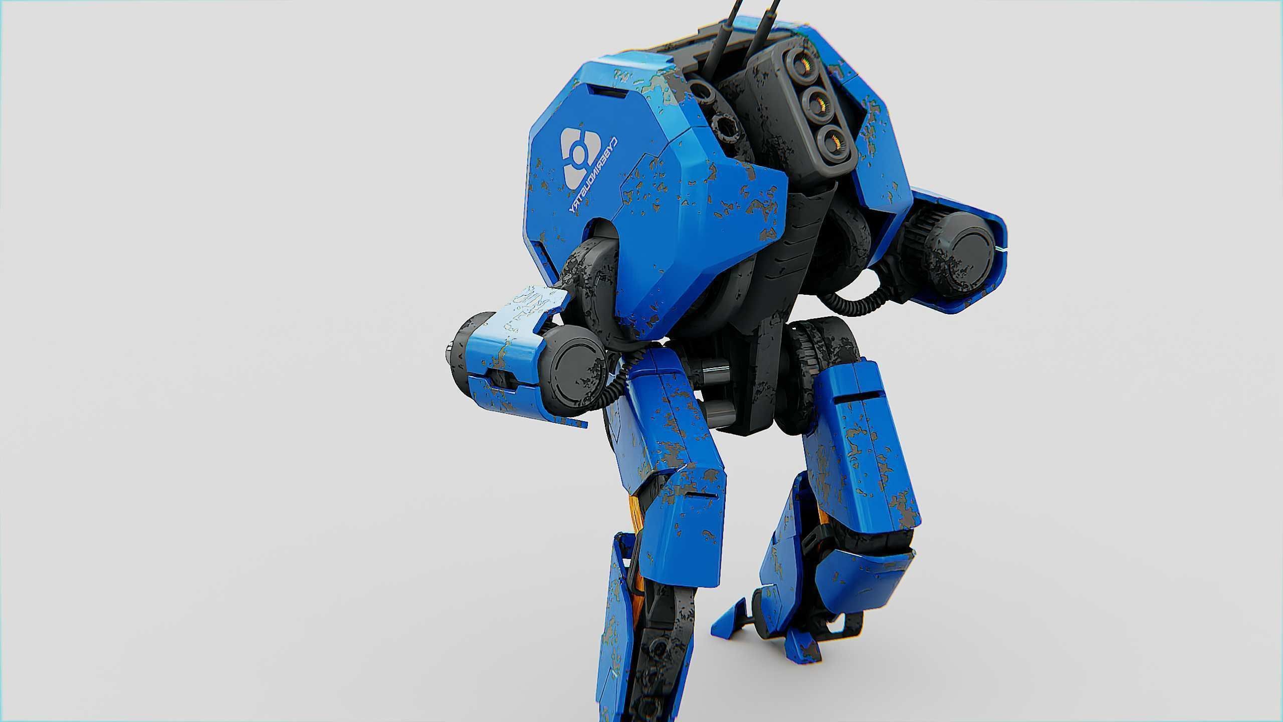 COMBAT DROID HEXA Rigged for Unreal Engine - Unity - MIXAMO 3D model_14