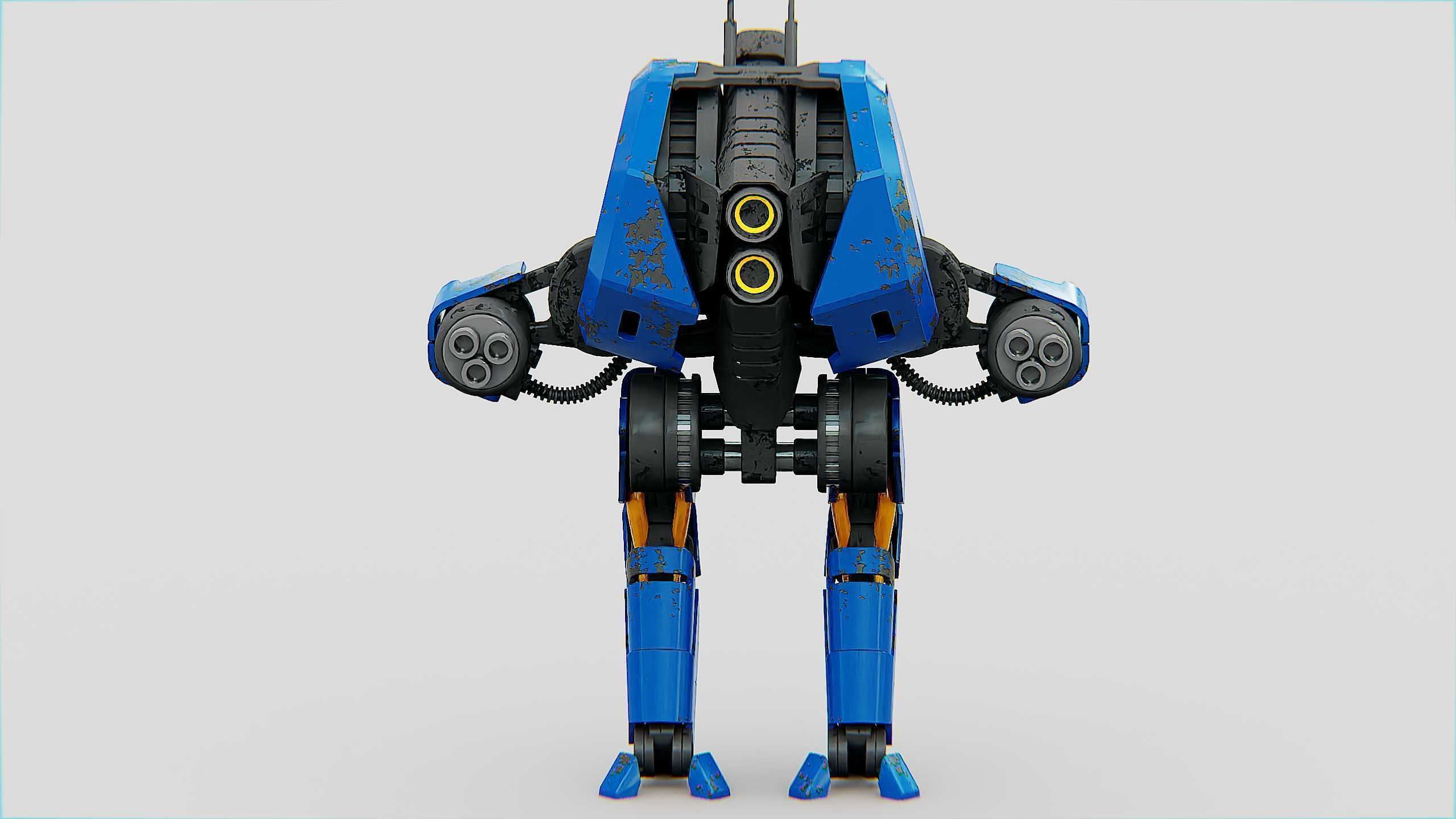 COMBAT DROID HEXA Rigged for Unreal Engine - Unity - MIXAMO 3D model_30