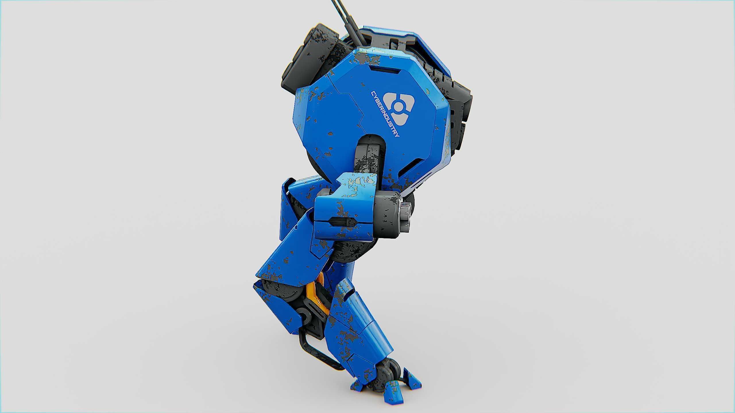 COMBAT DROID HEXA Rigged for Unreal Engine - Unity - MIXAMO 3D model_6