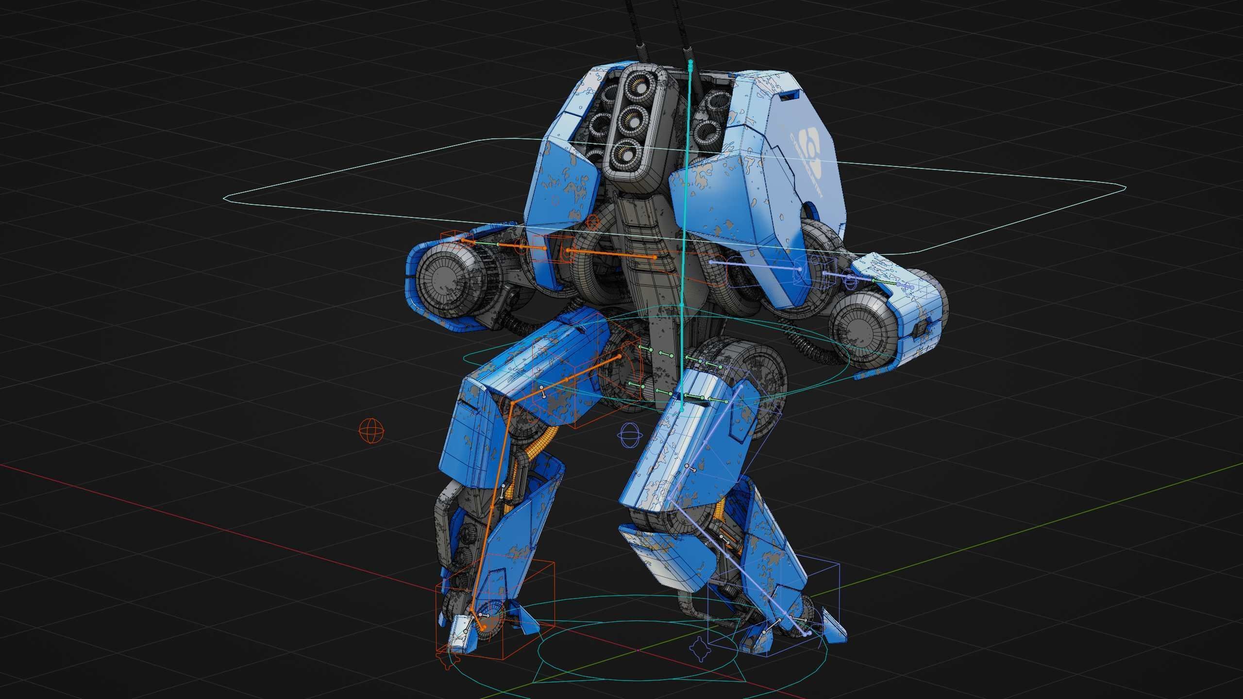 COMBAT DROID HEXA Rigged for Unreal Engine - Unity - MIXAMO 3D model_38