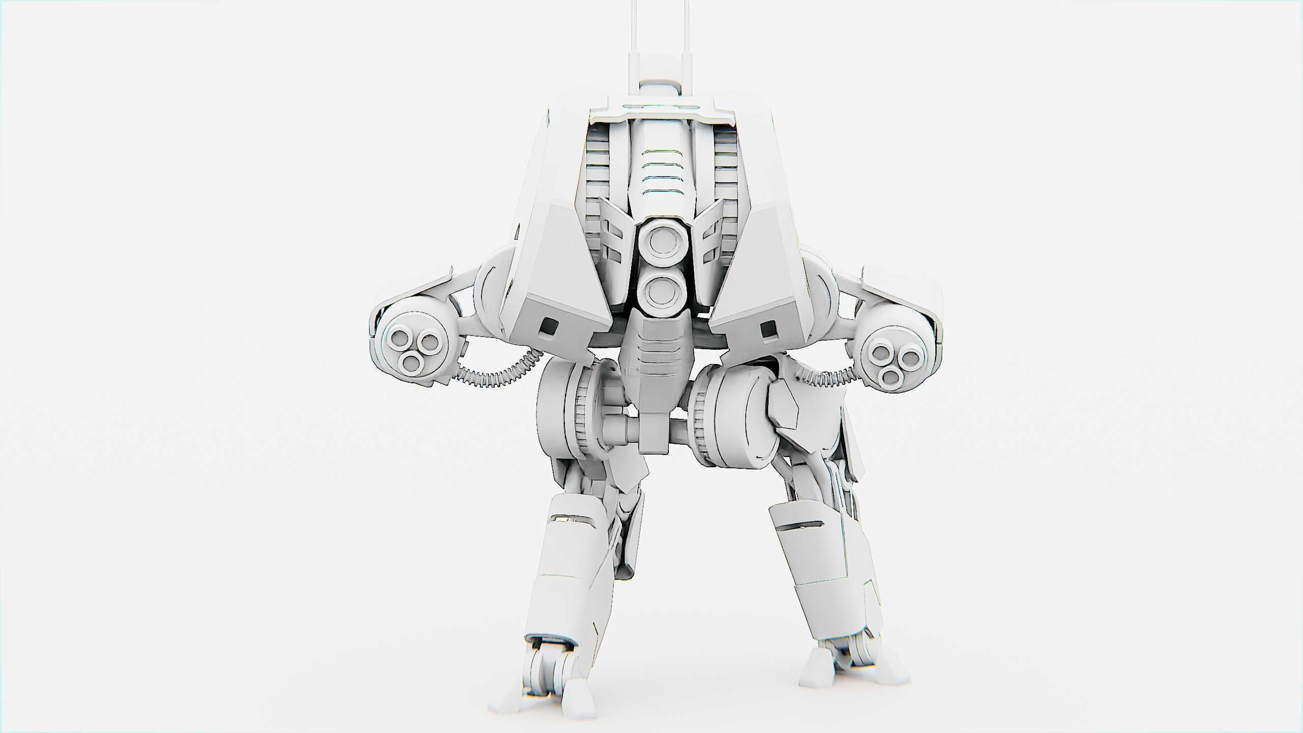 COMBAT DROID HEXA Rigged for Unreal Engine - Unity - MIXAMO 3D model_34