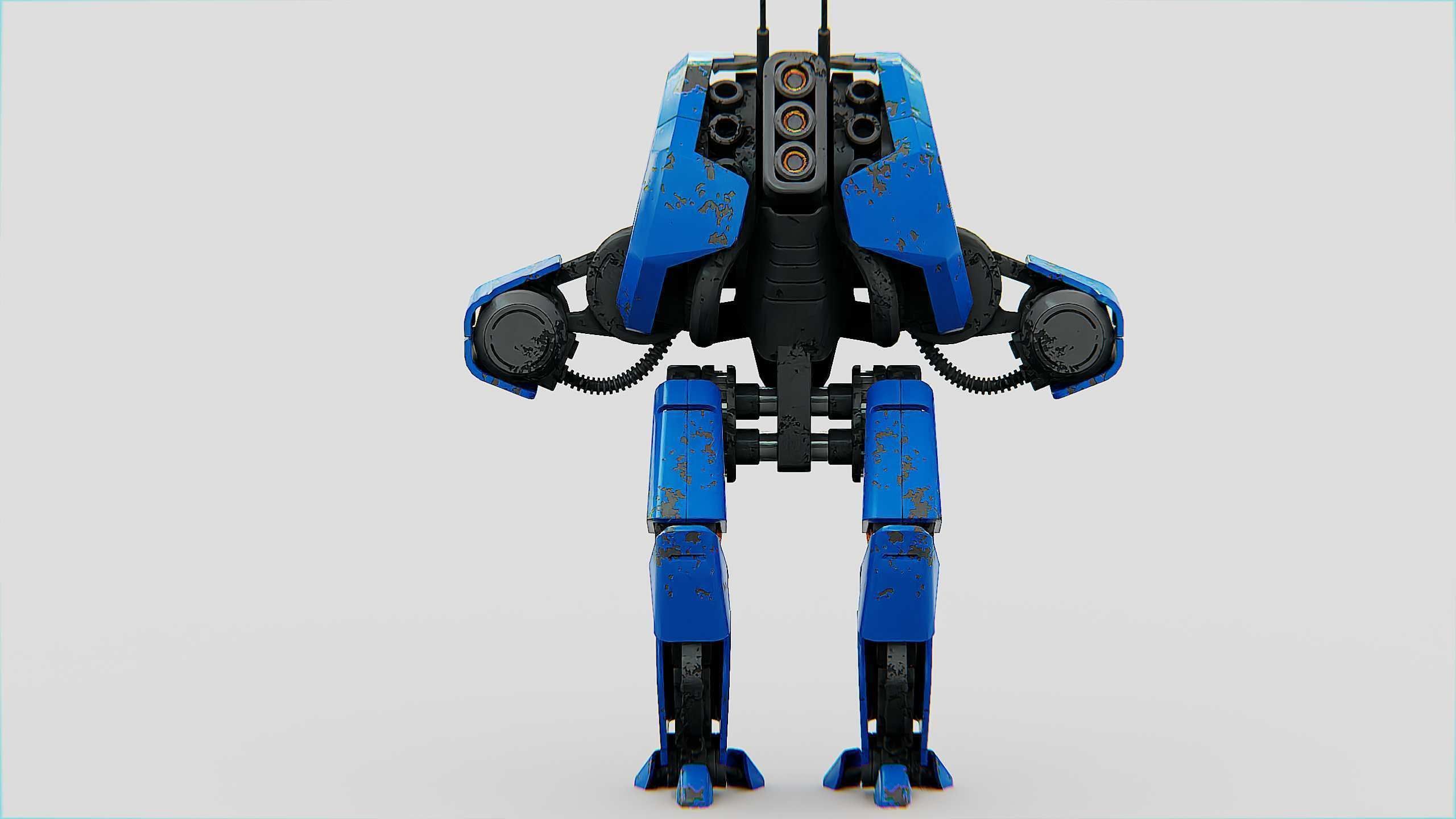 COMBAT DROID HEXA Rigged for Unreal Engine - Unity - MIXAMO 3D model_31