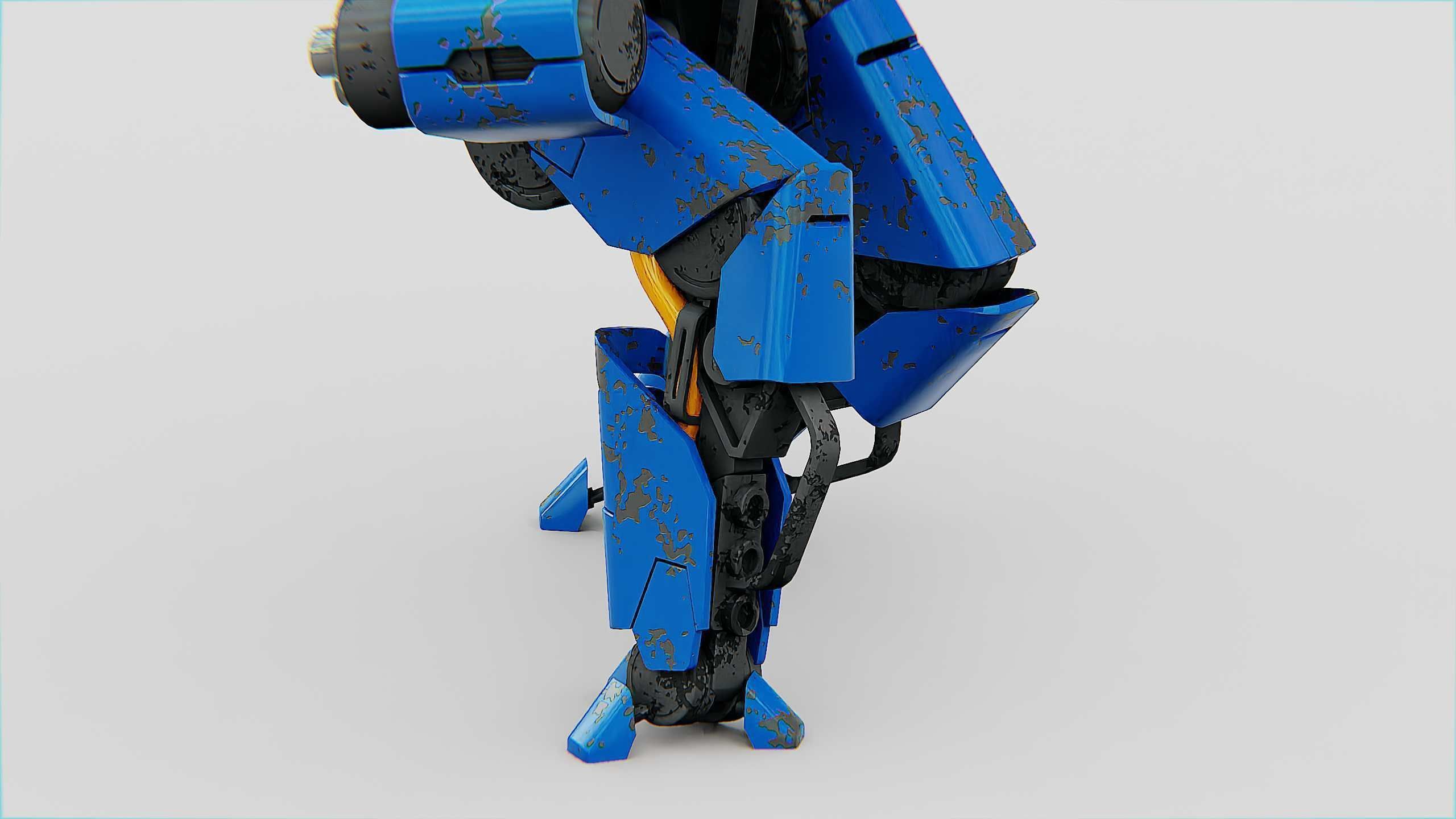 COMBAT DROID HEXA Rigged for Unreal Engine - Unity - MIXAMO 3D model_26