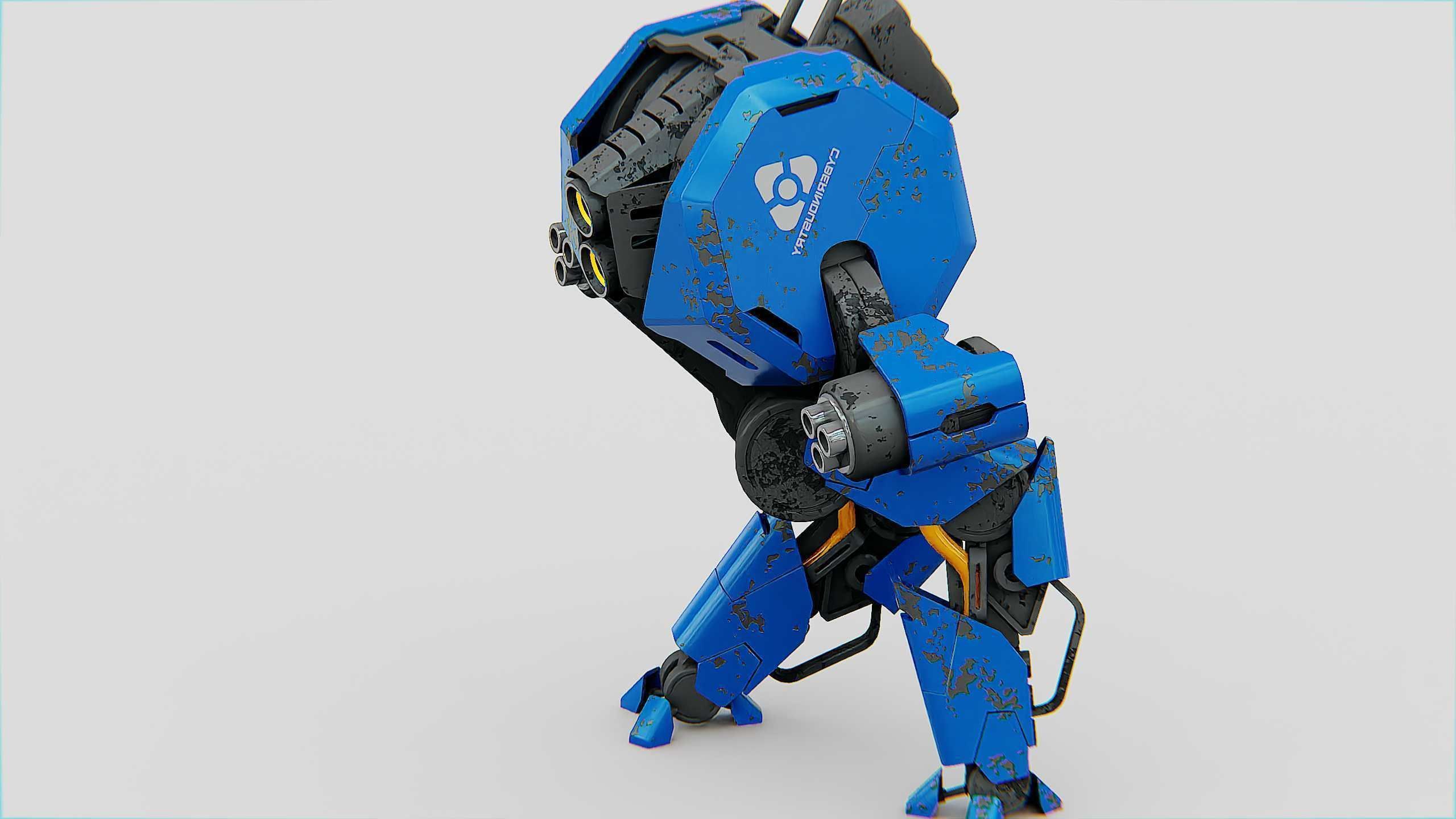 COMBAT DROID HEXA Rigged for Unreal Engine - Unity - MIXAMO 3D model_18