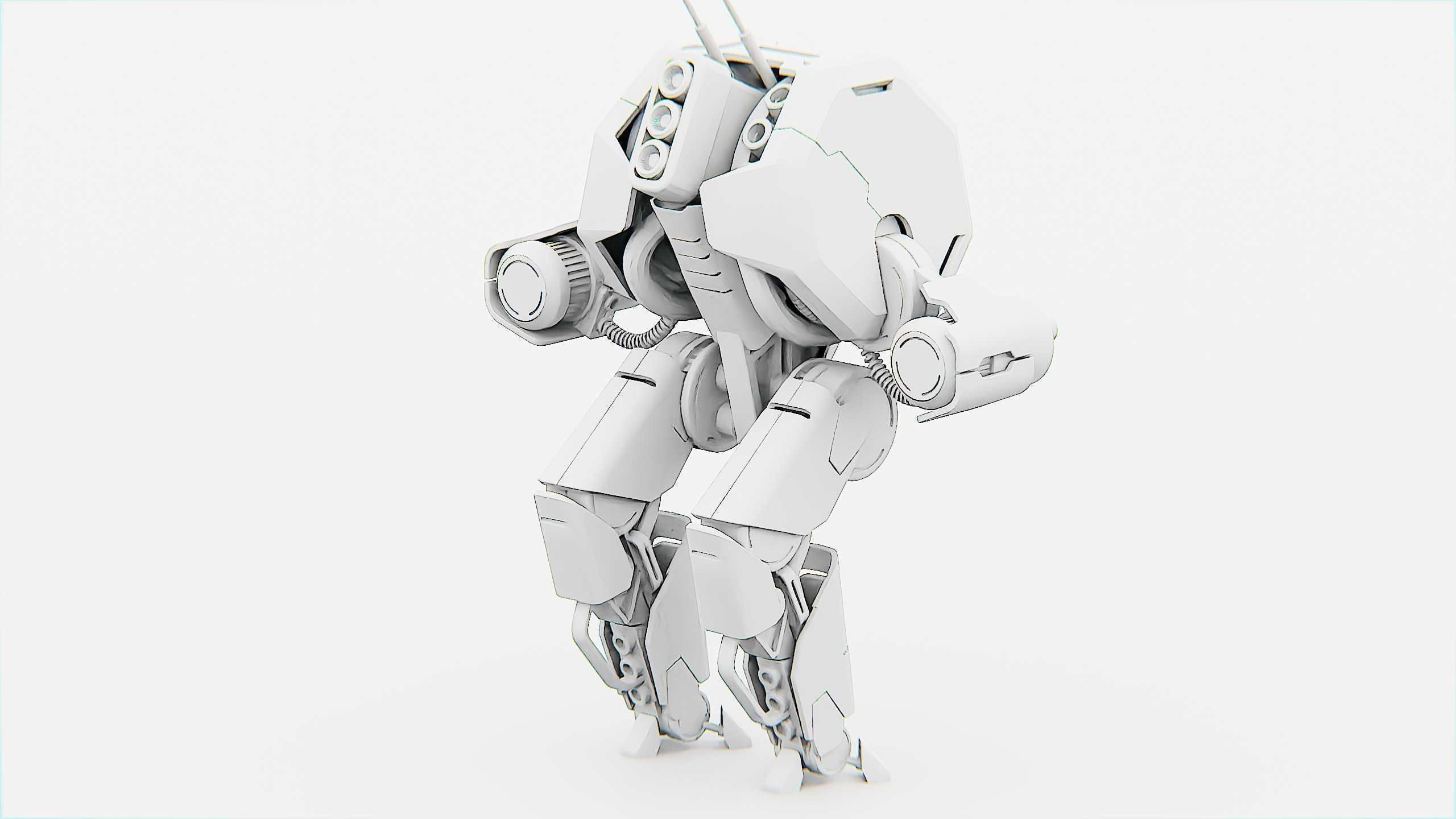 COMBAT DROID HEXA Rigged for Unreal Engine - Unity - MIXAMO 3D model_33