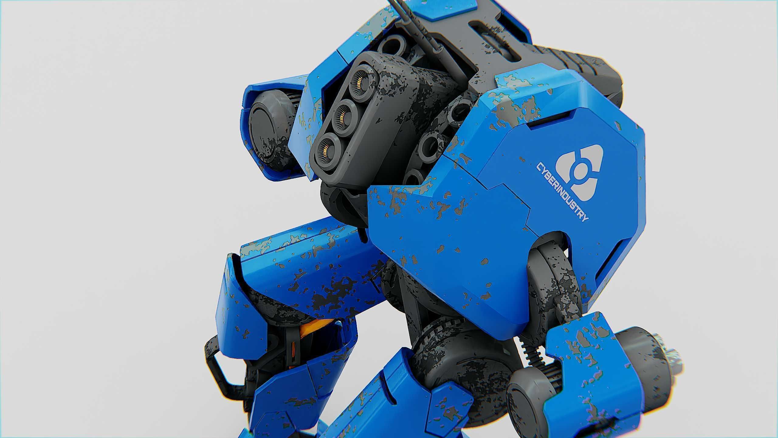 COMBAT DROID HEXA Rigged for Unreal Engine - Unity - MIXAMO 3D model_23