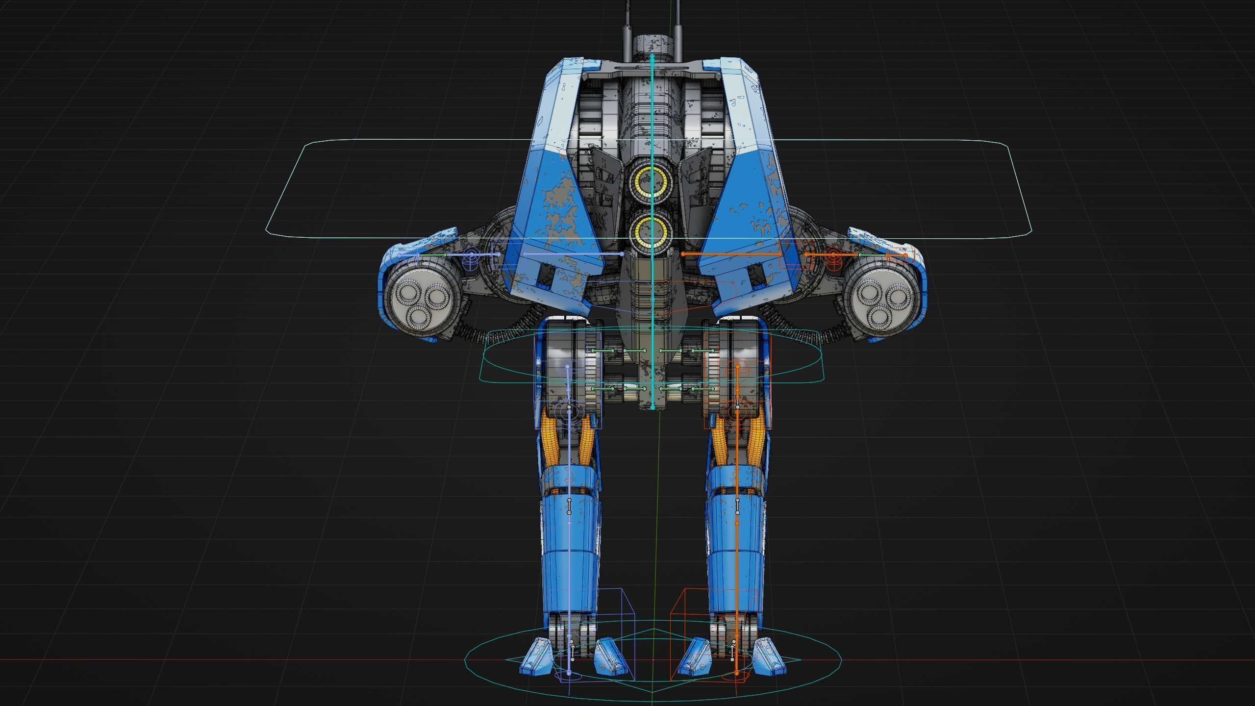 COMBAT DROID HEXA Rigged for Unreal Engine - Unity - MIXAMO 3D model_39