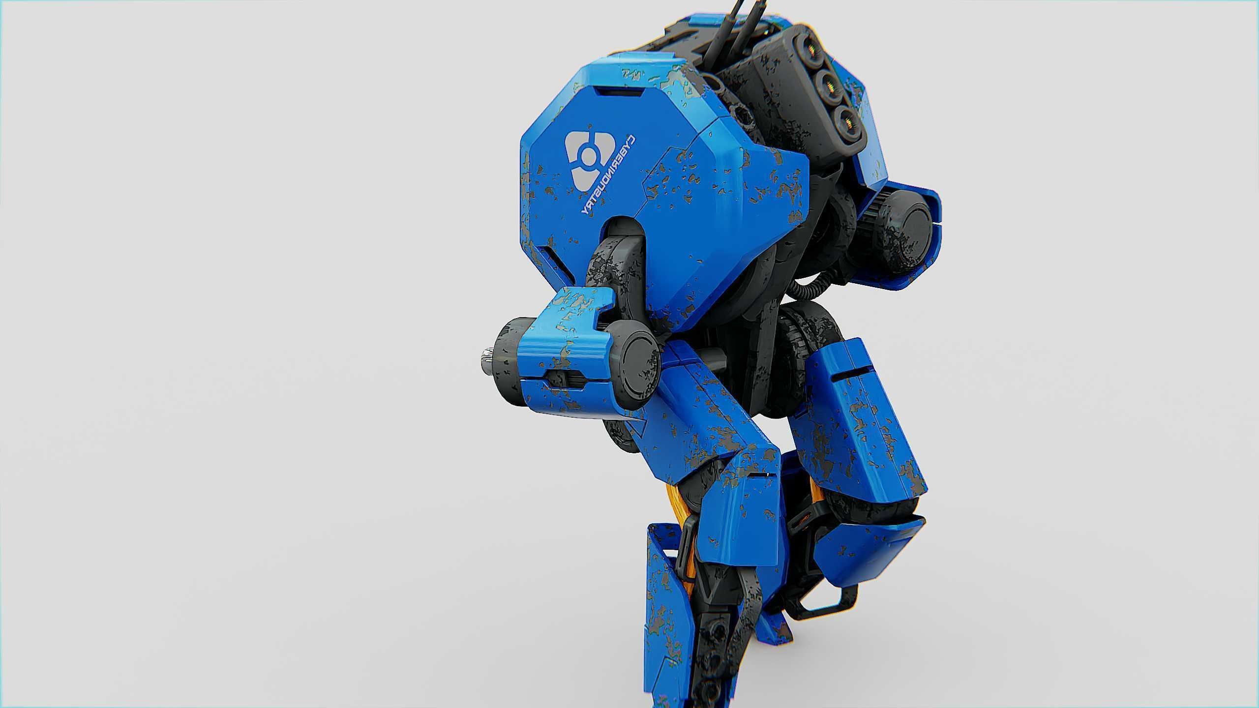 COMBAT DROID HEXA Rigged for Unreal Engine - Unity - MIXAMO 3D model_15