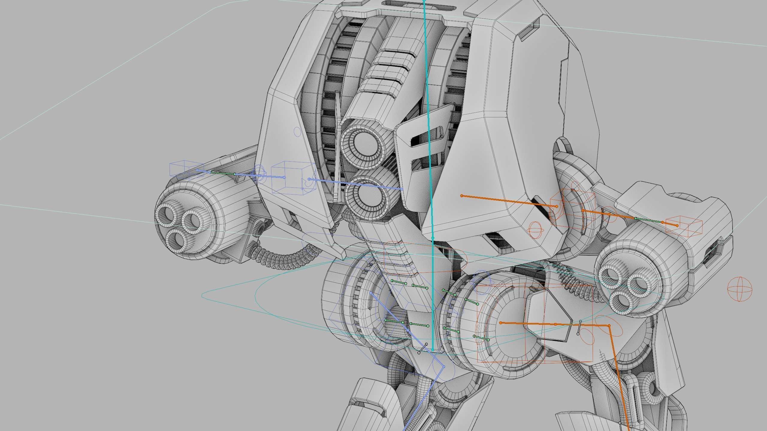 COMBAT DROID HEXA Rigged for Unreal Engine - Unity - MIXAMO 3D model_42