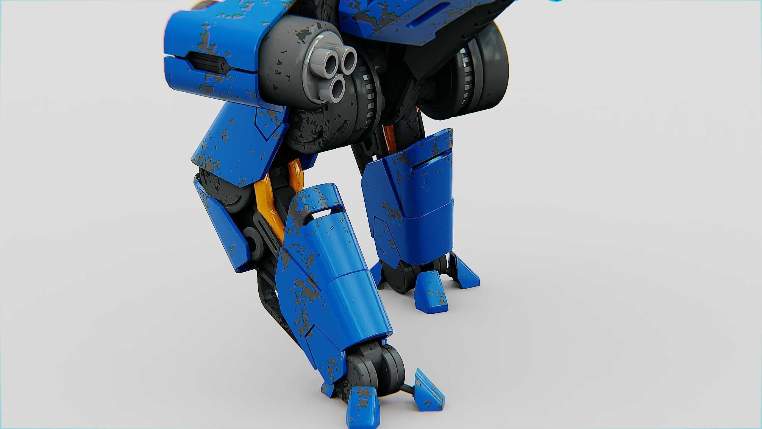 COMBAT DROID HEXA Rigged for Unreal Engine - Unity - MIXAMO 3D model_27