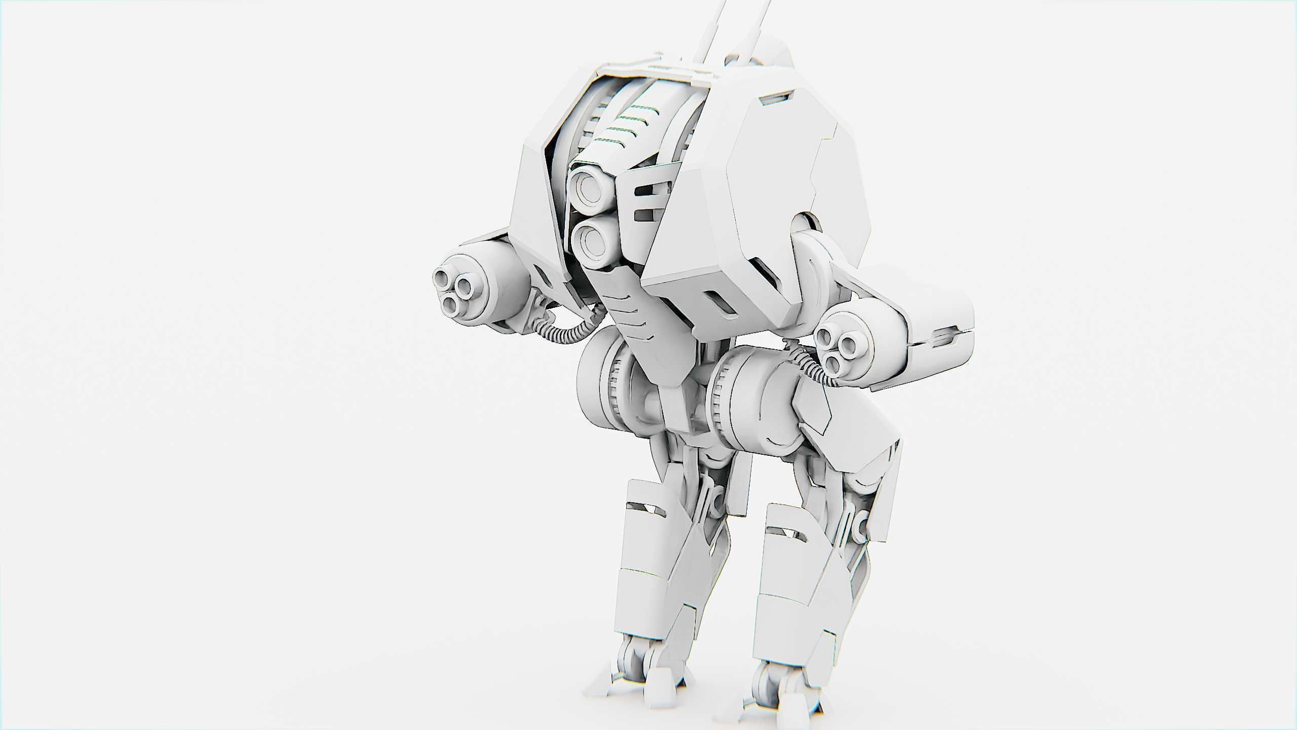 COMBAT DROID HEXA Rigged for Unreal Engine - Unity - MIXAMO 3D model_32