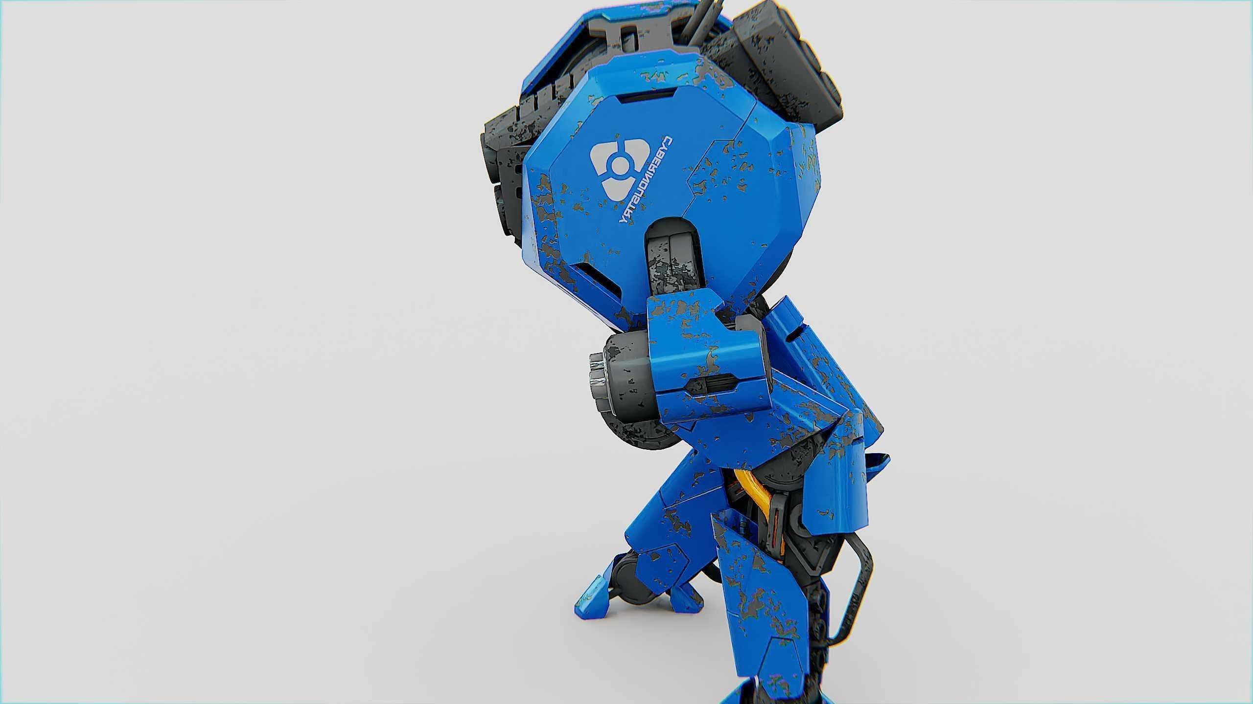 COMBAT DROID HEXA Rigged for Unreal Engine - Unity - MIXAMO 3D model_17