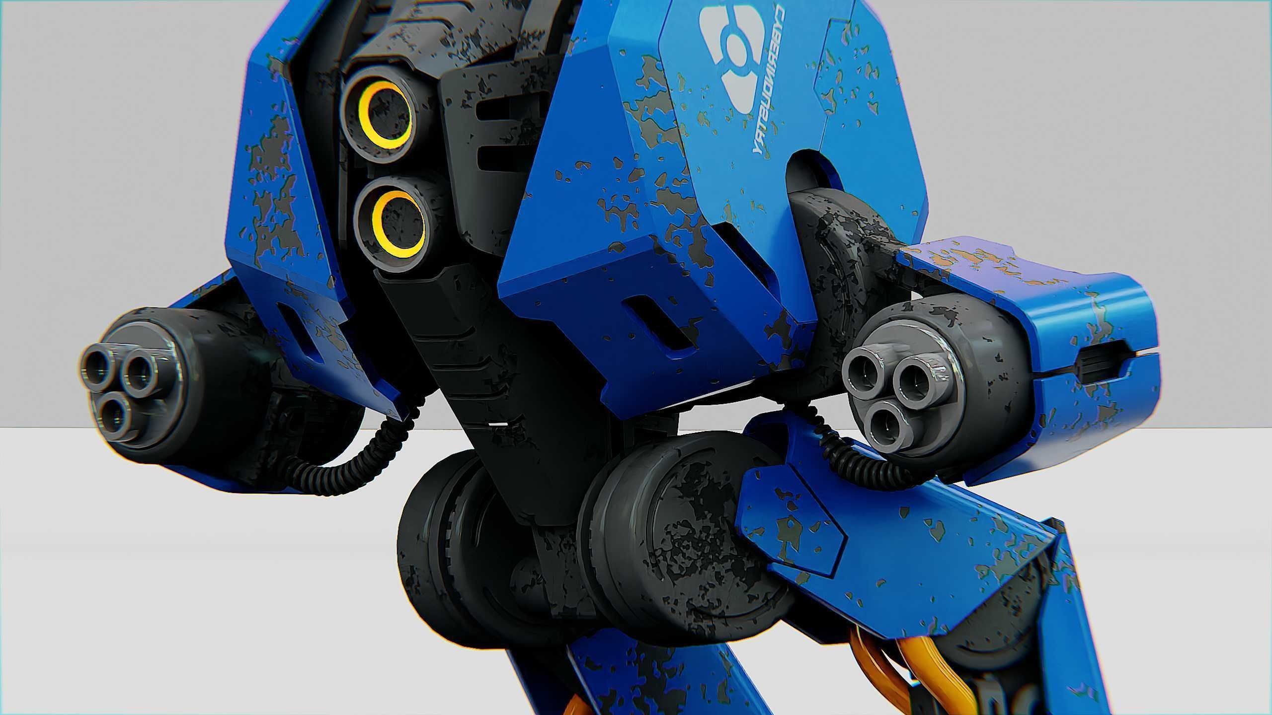 COMBAT DROID HEXA Rigged for Unreal Engine - Unity - MIXAMO 3D model_25