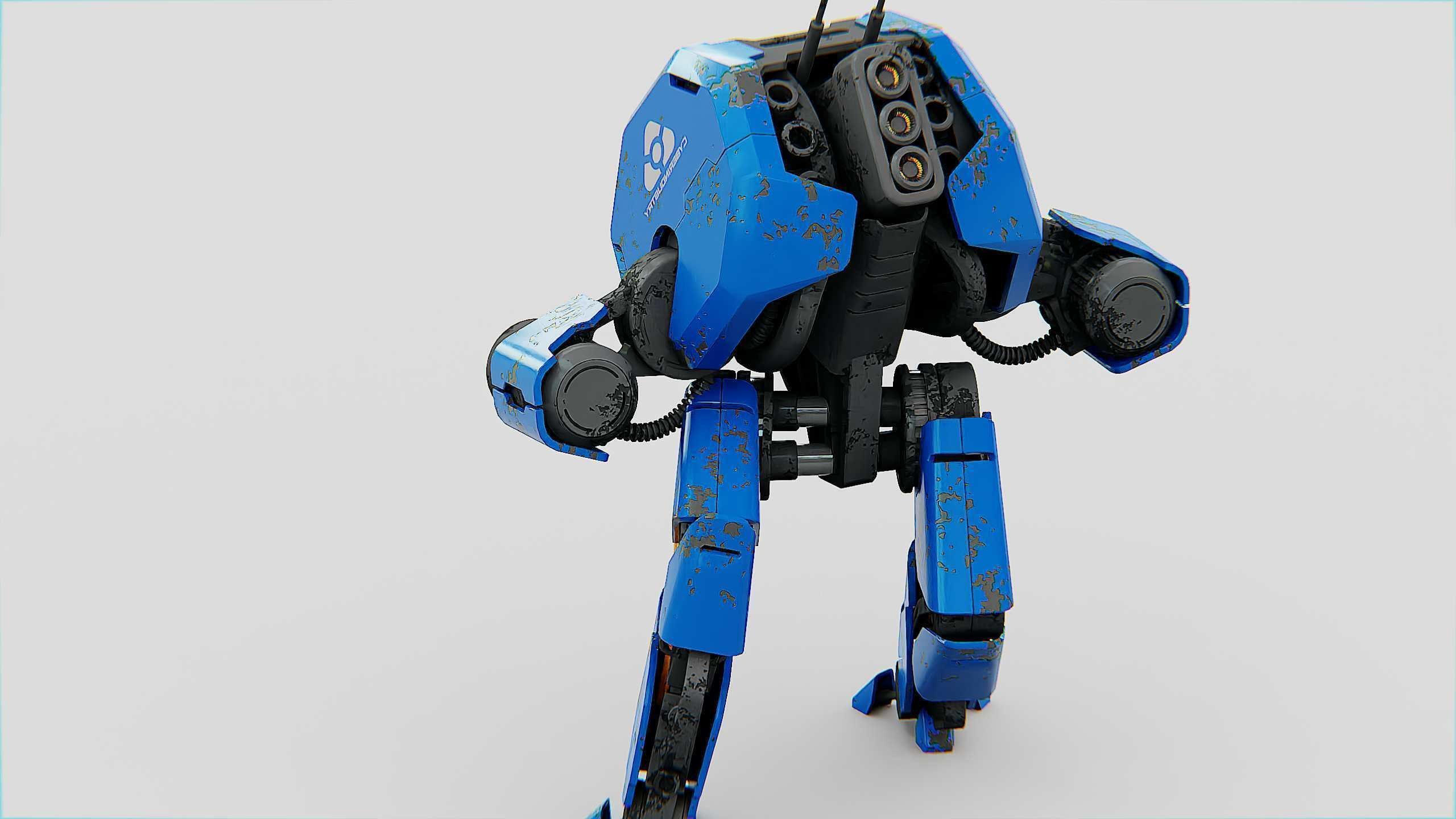 COMBAT DROID HEXA Rigged for Unreal Engine - Unity - MIXAMO 3D model_13