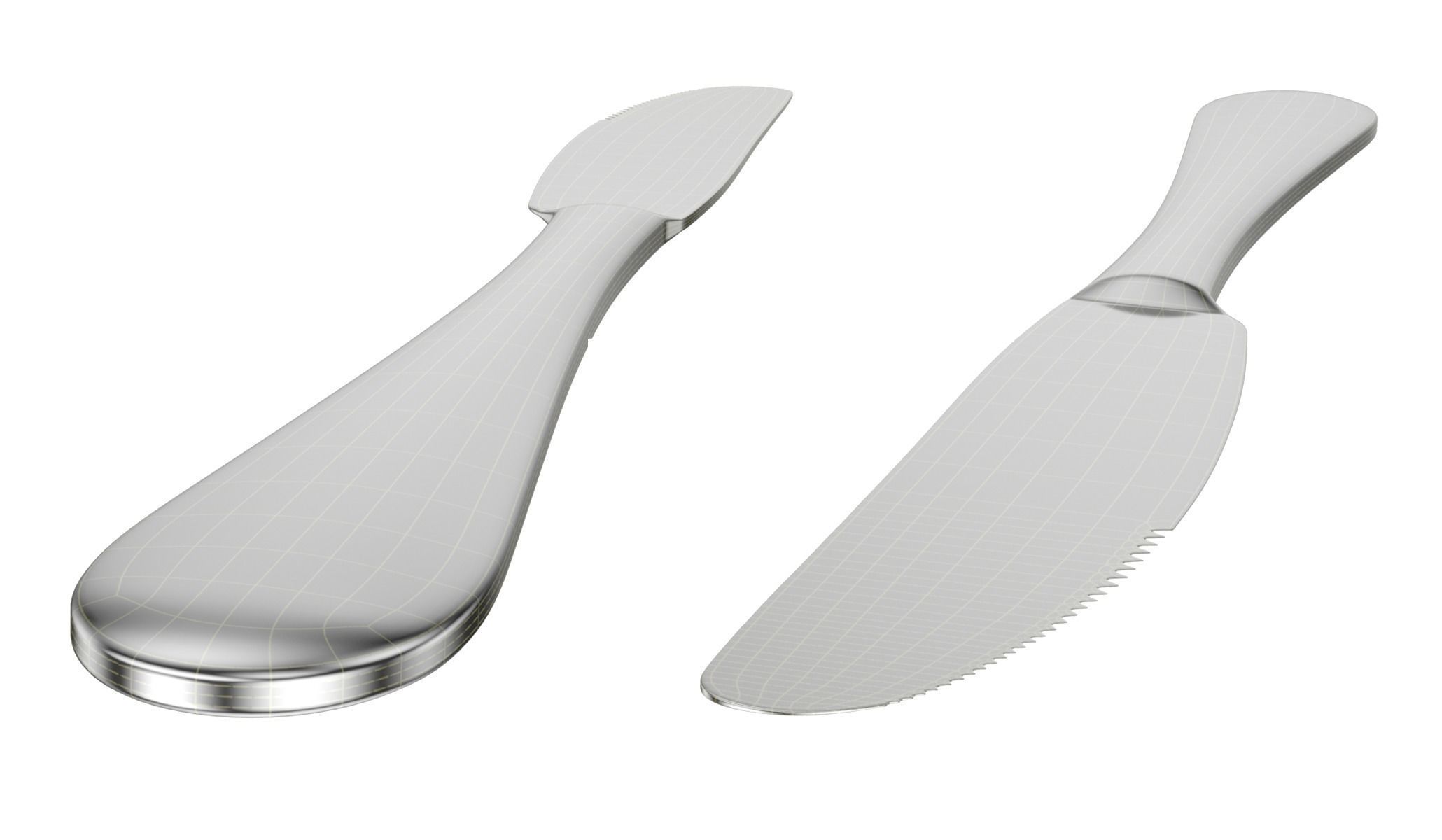 Dessert Knife and Fork Generic Cutlery 3D model_15