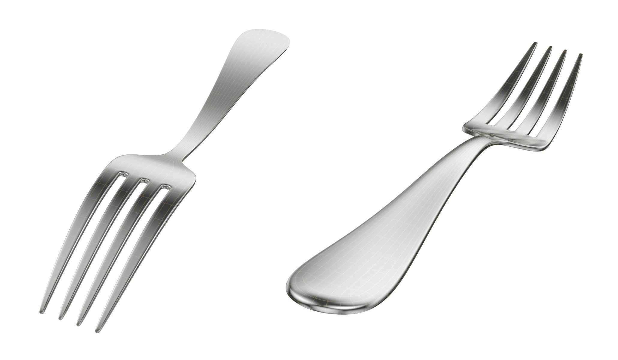 Dessert Knife and Fork Generic Cutlery 3D model_14