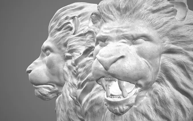 Lions heads 3D model