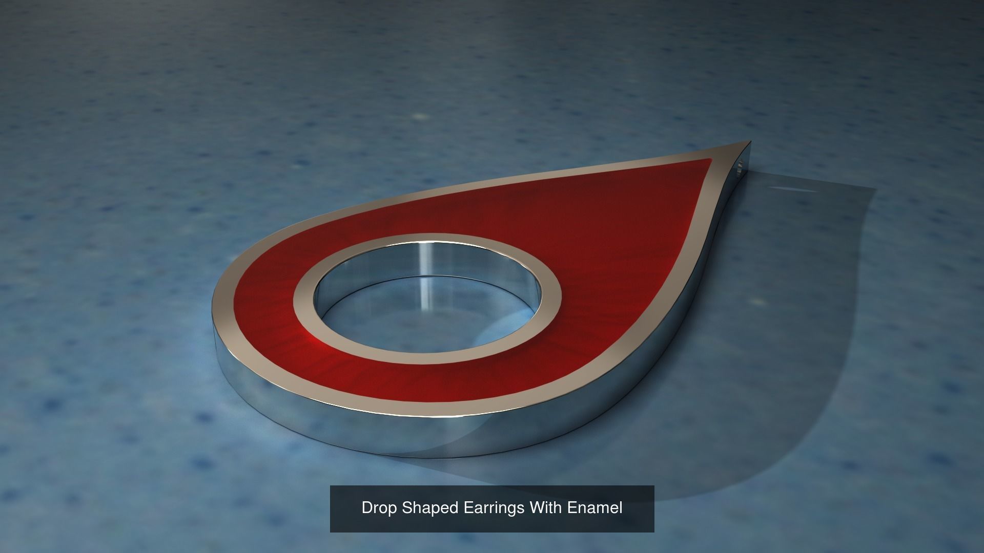 Drop Shaped Earrings 3D Model Collection_3