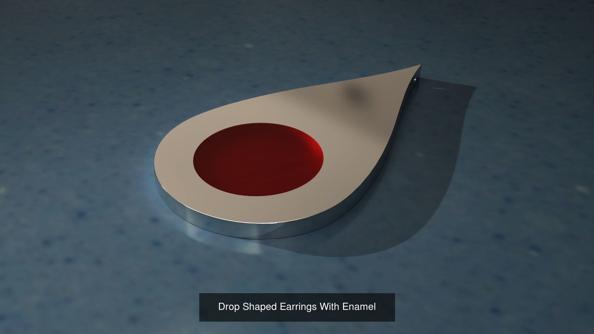 Drop Shaped Earrings 3D Model Collection_2