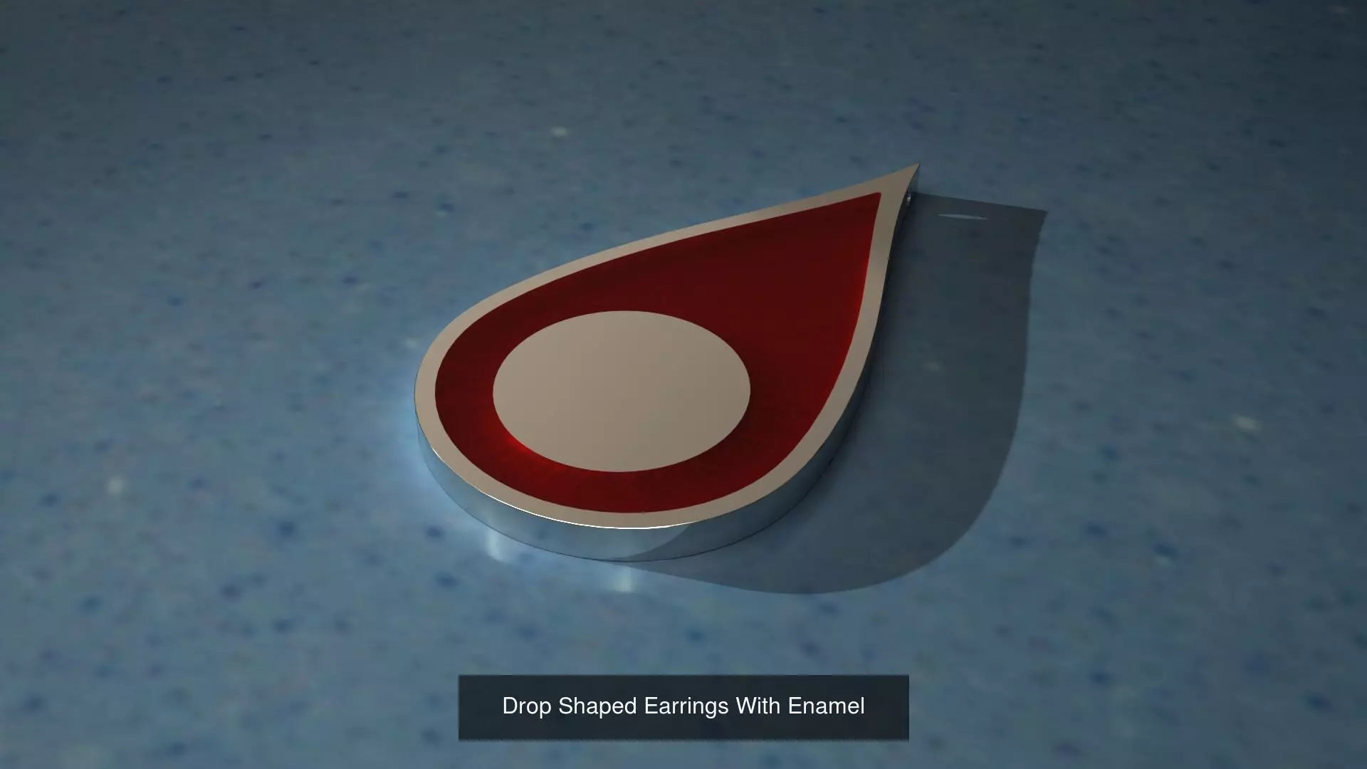 Drop Shaped Earrings 3D Model Collection_0