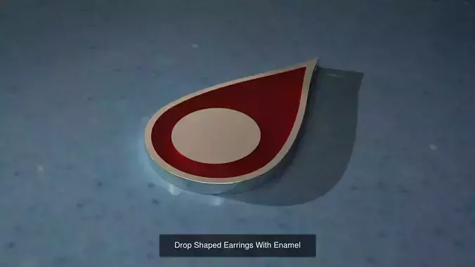 Drop Shaped Earrings 3D Model Collection