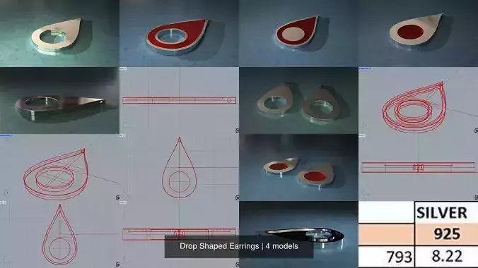 Drop Shaped Earrings