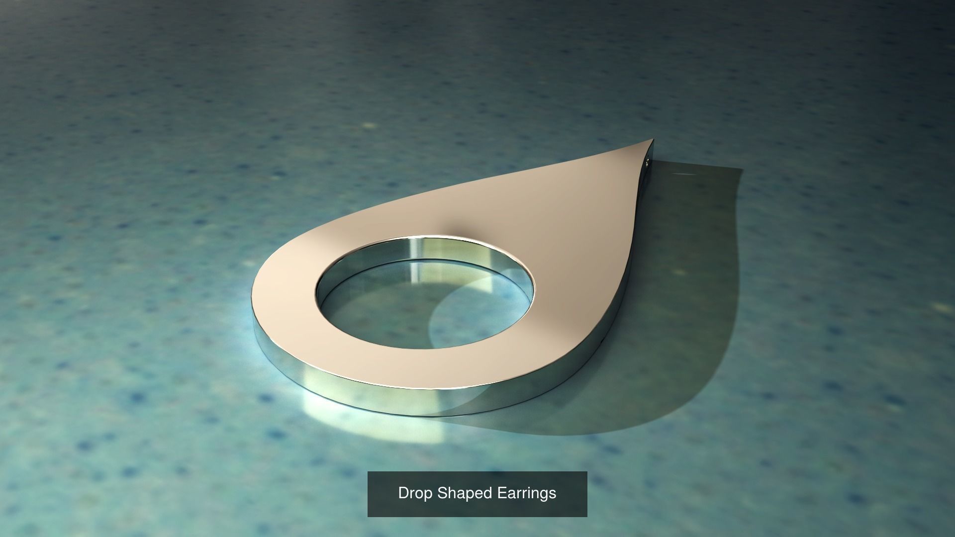 Drop Shaped Earrings 3D Model Collection_4