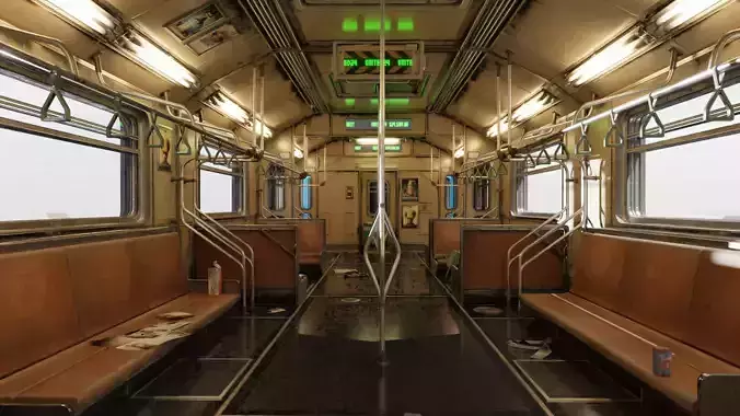 High -end high -speed rail subway flight attendant 3D model