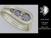 Stylish loop ring with  3 Stones slots 3D print model_1