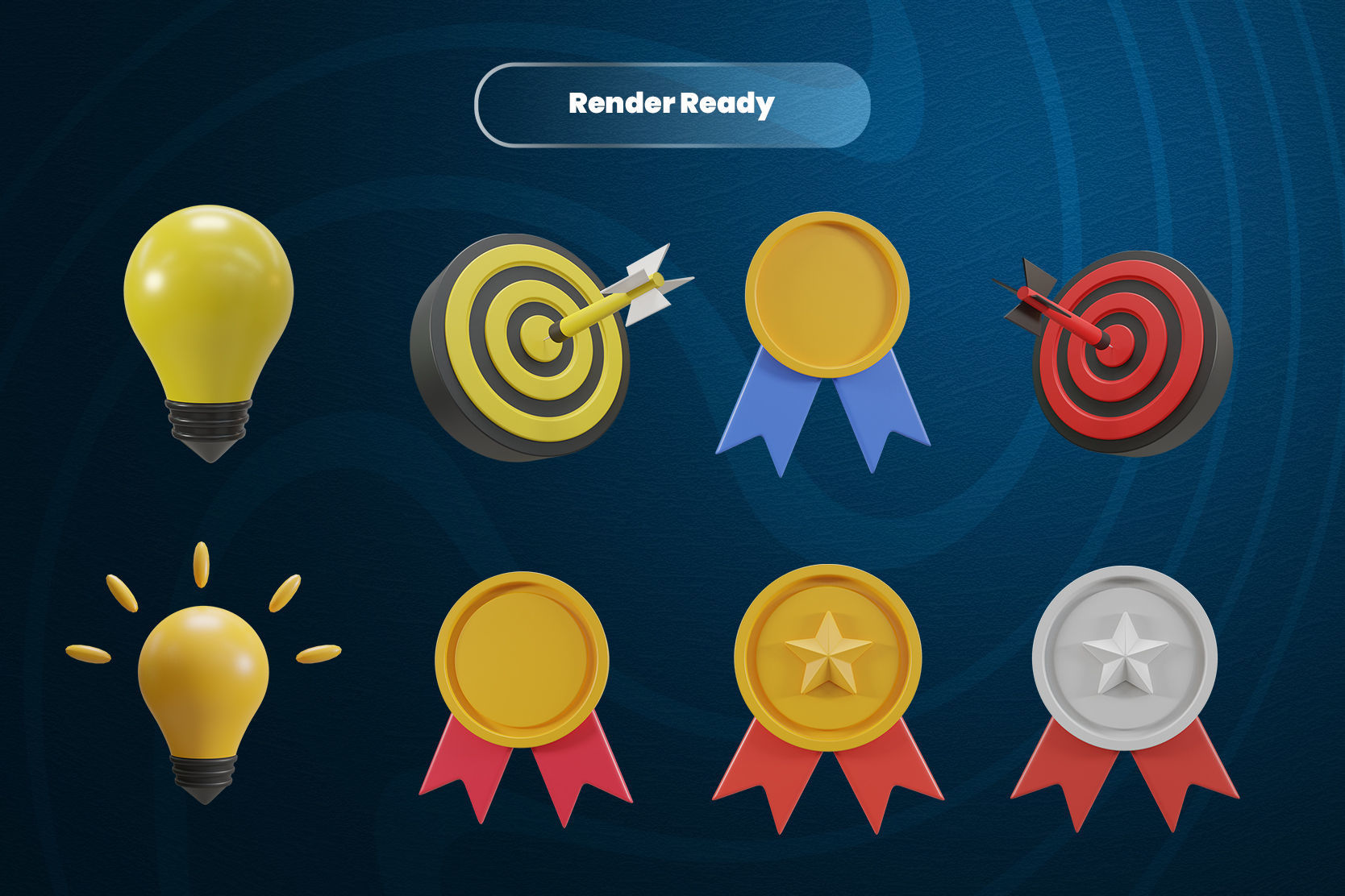 Business target 3d Illustration  Icon Pack  3D model_1