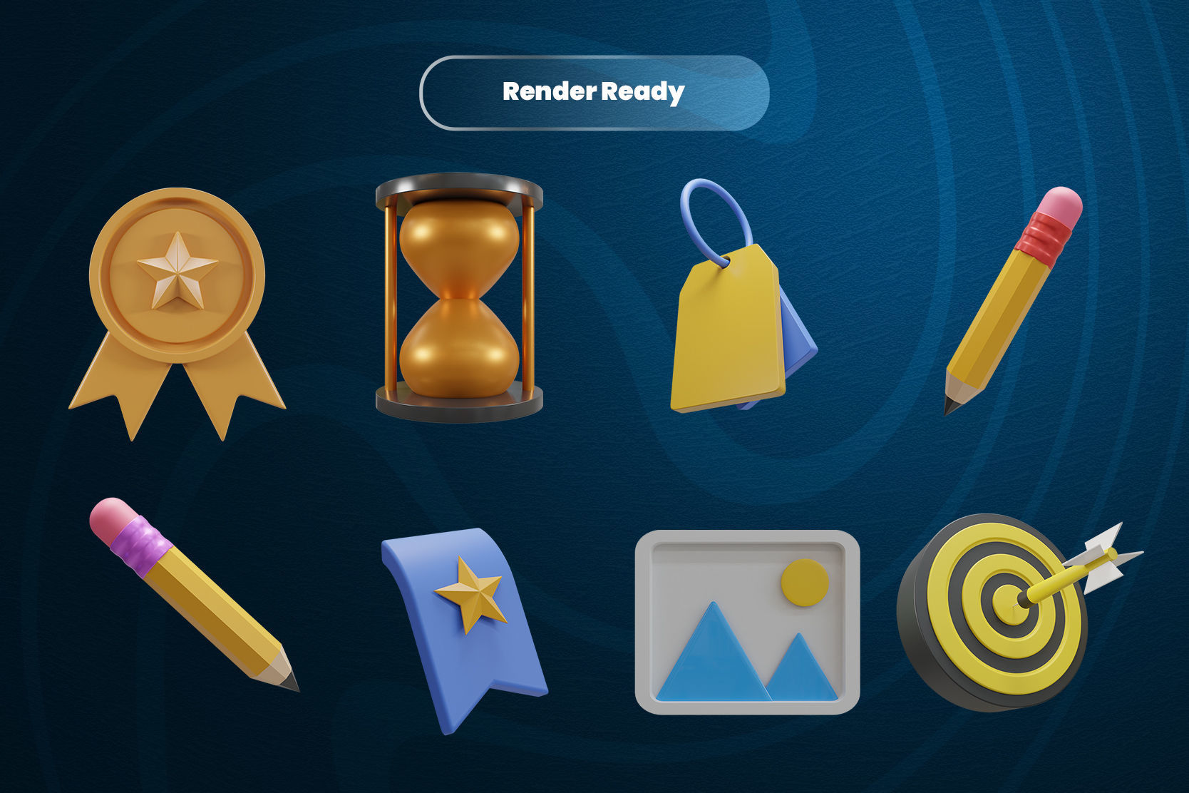 Business target 3d Illustration  Icon Pack  3D model_2