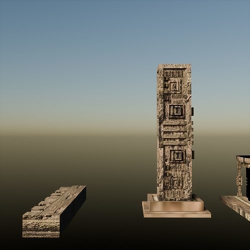 Temple Asset Pack  3D model Low-poly 3D model 7