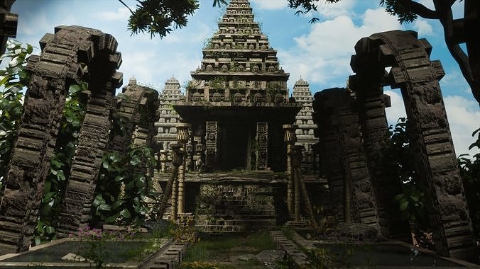 Temple Asset Pack  3D model Low-poly 3D model 2