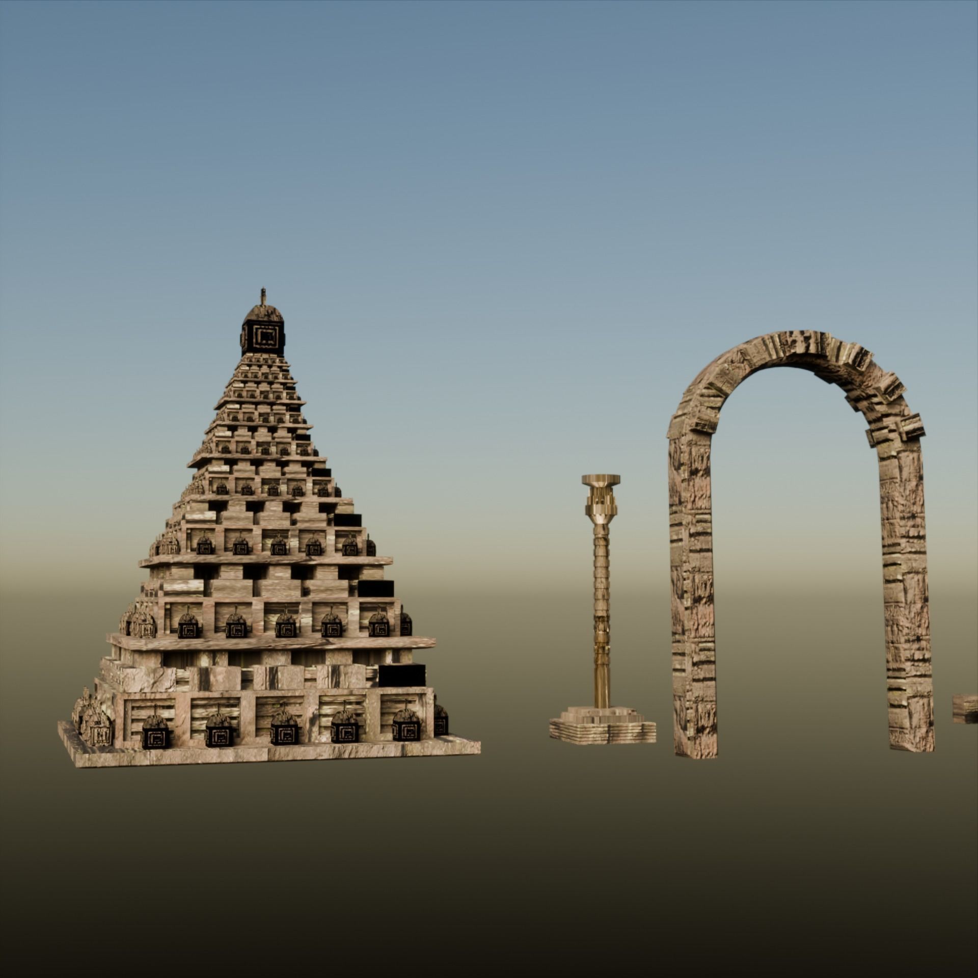 Temple Asset Pack  3D model Low-poly 3D model_5