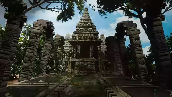 Temple Asset Pack  3D model Low-poly 3D model