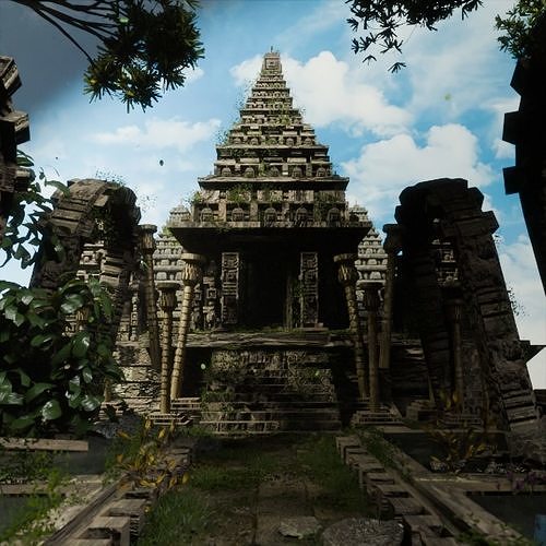 Temple Asset Pack  3D model Low-poly 3D model 4
