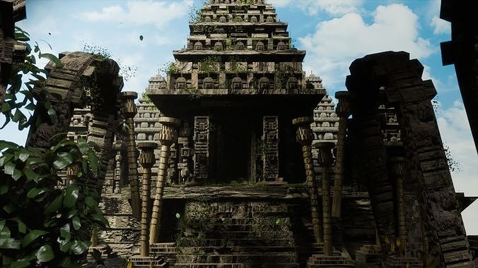 Temple Asset Pack  3D model Low-poly 3D model 3