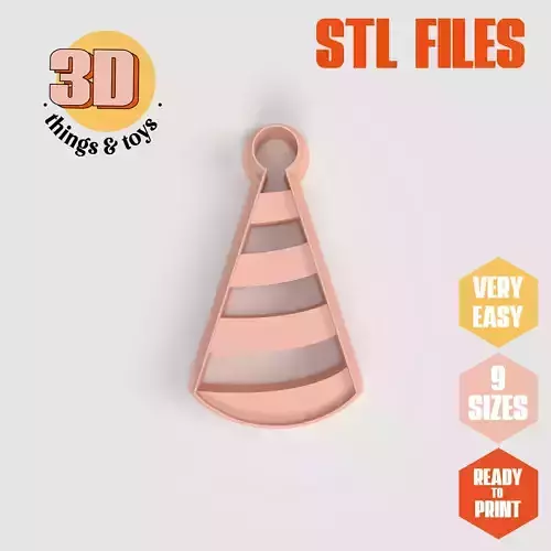 Party Hat Strips - Cookie Cutter Clay - Many Size