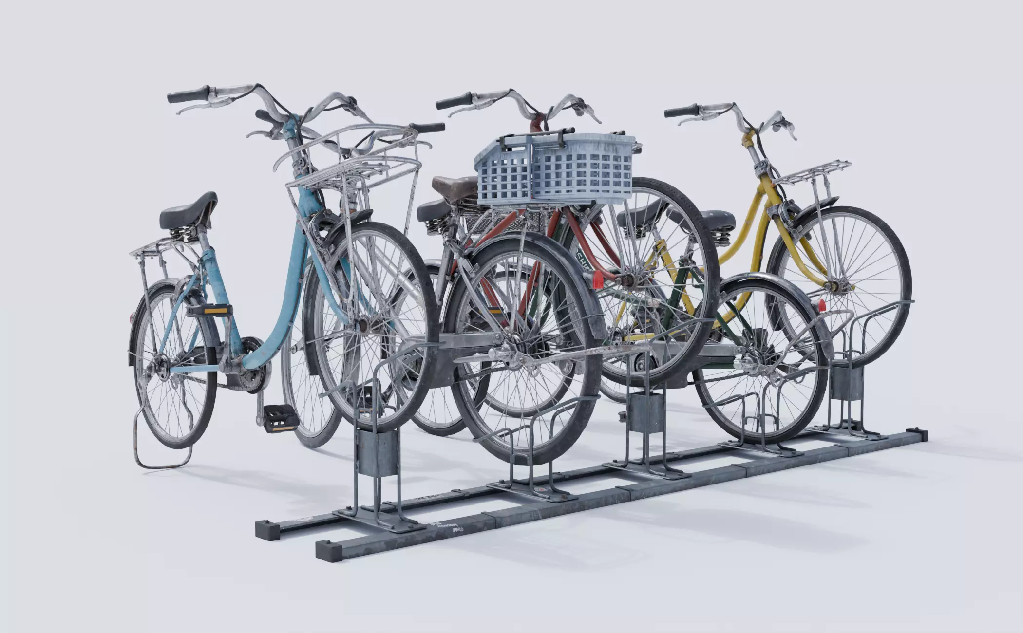 Old Bikes Low-poly 3D model_0