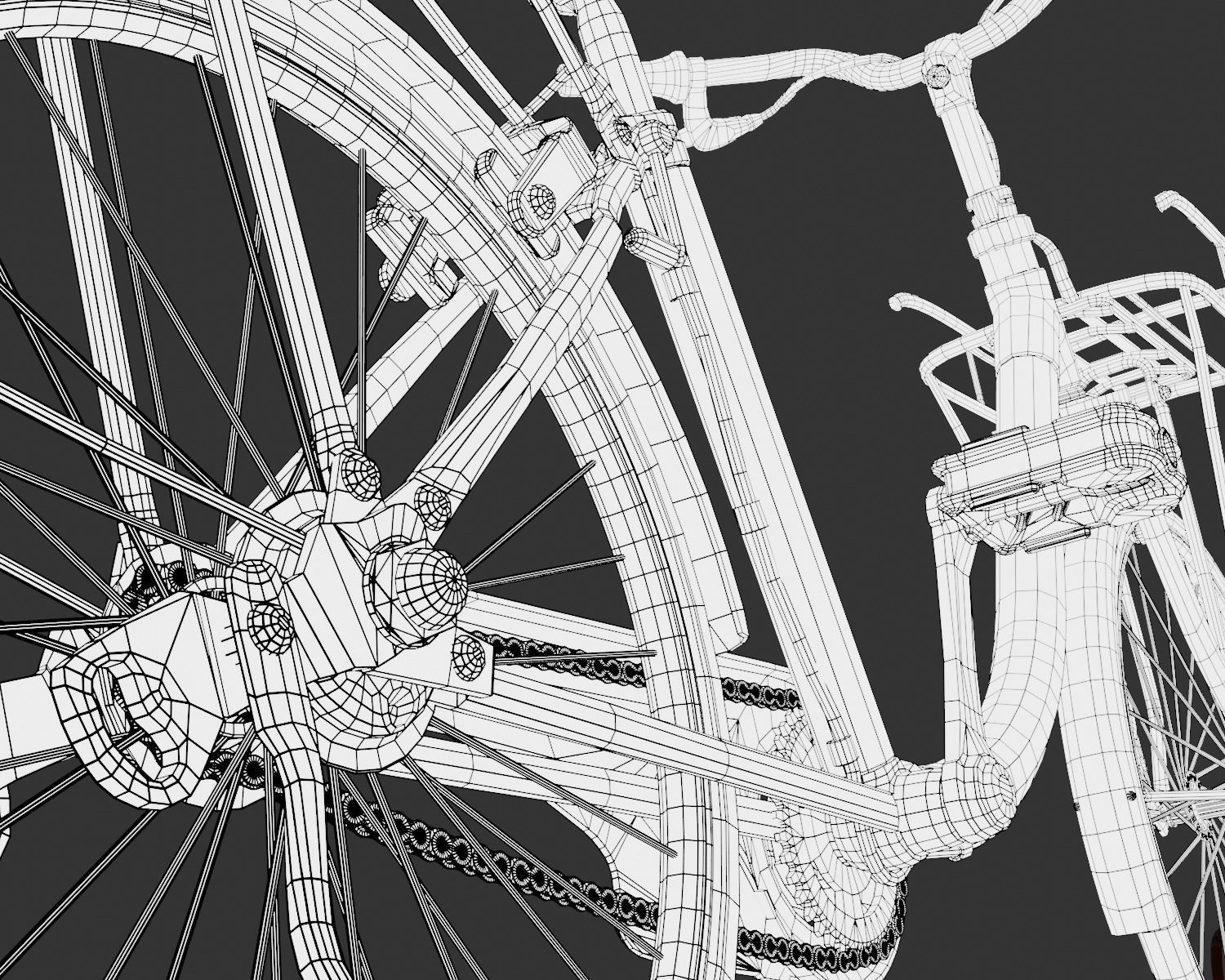 Old Bikes Low-poly 3D model_6