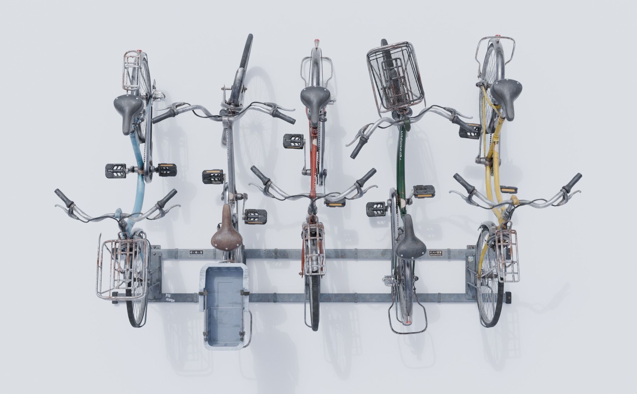 Old Bikes Low-poly 3D model_2